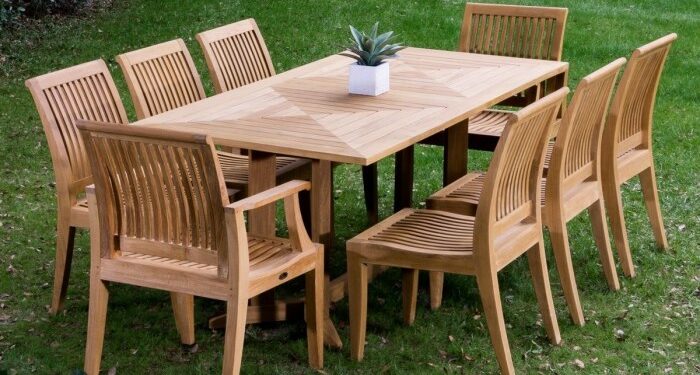 MAESTRO Outdoor Dining Table in Natural Reclaimed Teak W330