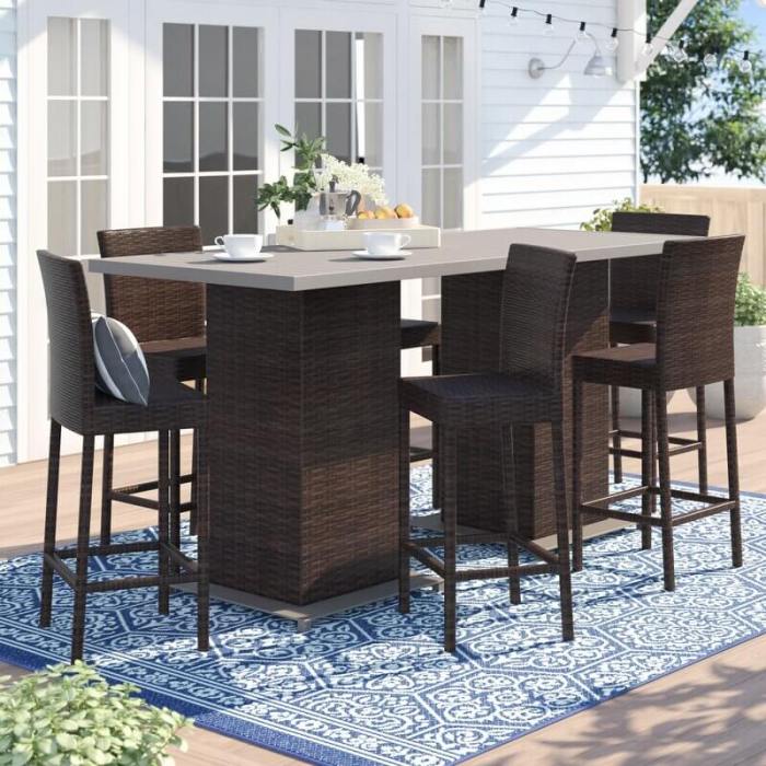 Counter Height Outdoor Dining Table Set at Martha Ehrlich blog