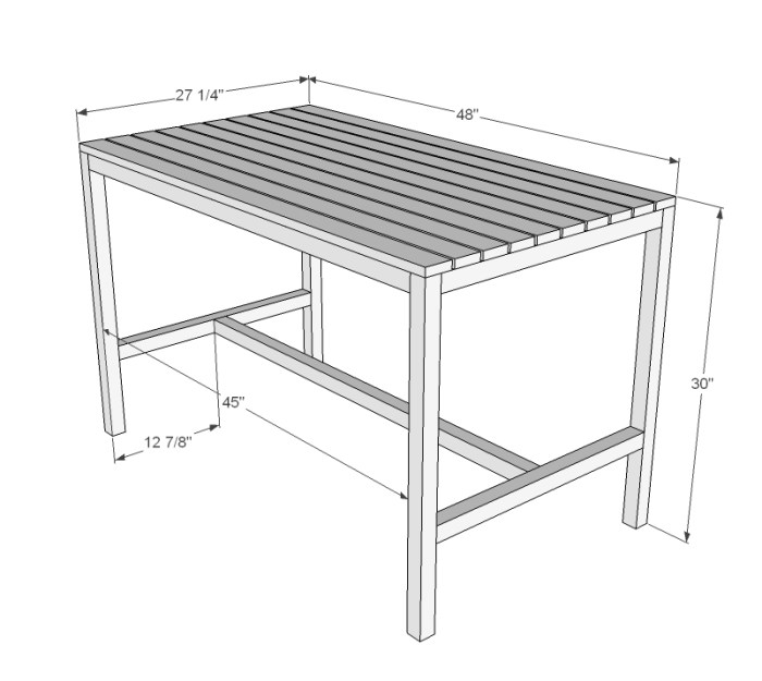 Outdoor dining table dimensions | Hawk Haven